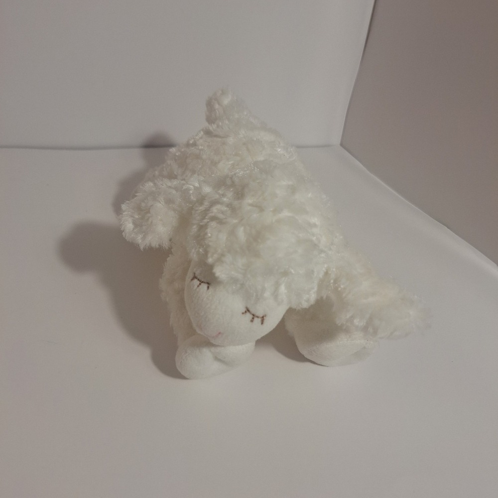 Baby Gund‎ Winky White Baby Lamb  Stuffed Animal with Rattle 8"